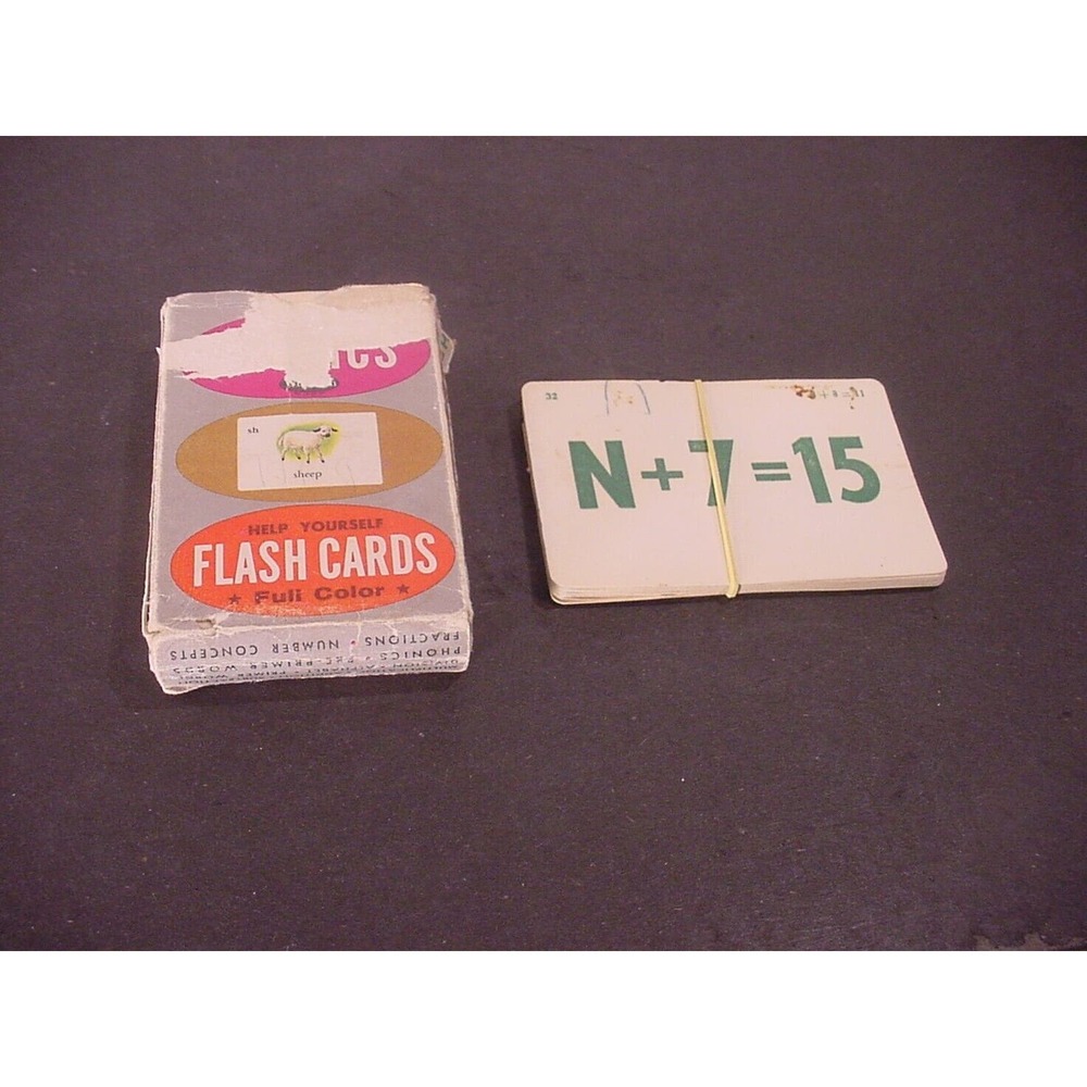 WHITMAN Vintage "Fun With Flash Cards" Flash Cards Deck for Preschool Words & P